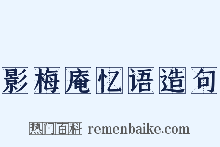 影梅庵忆语造句是什么意思的图片